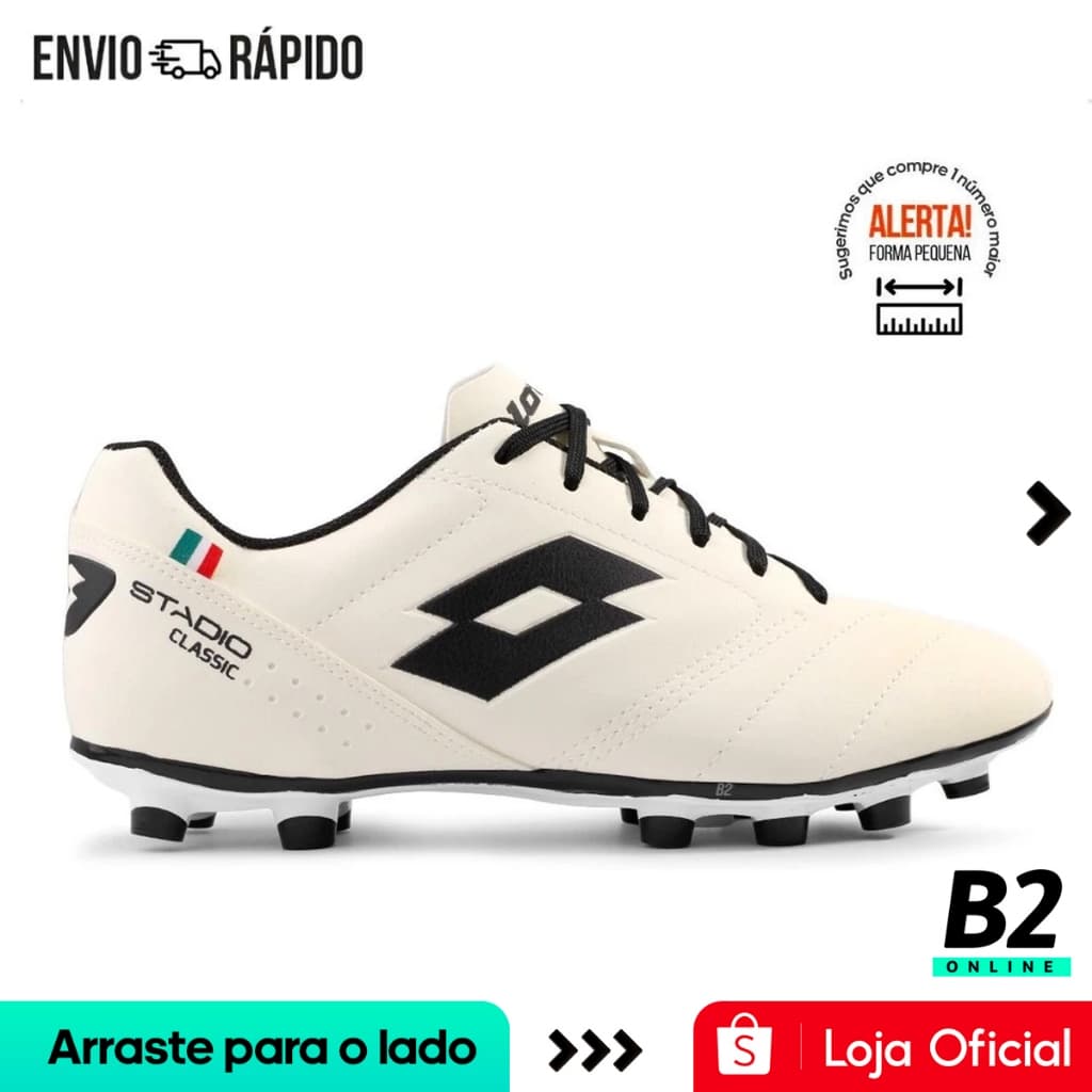 Chuteira Campo Lotto Stadio Classic B700 Masculina Original Com Nota Fiscal e Garantia