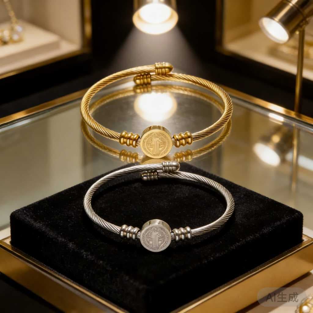 Pulseira Protetora Feminina De Aço Inoxidável Ajustável São Bento Escolha a cor