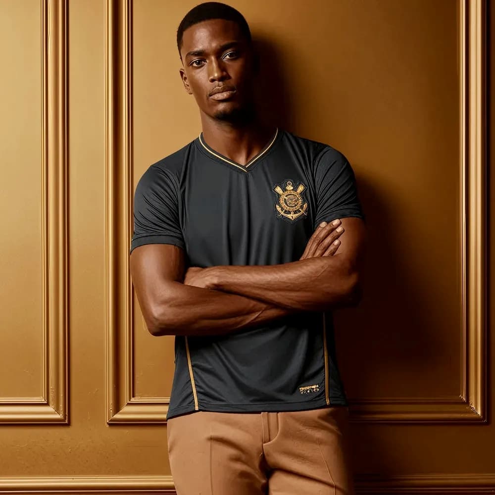 Camisa Corinthians Gold Elegância do Timão Masculina