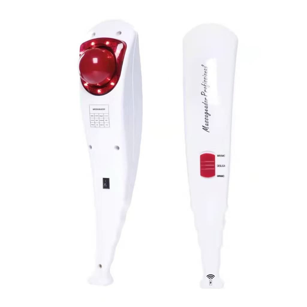 Super Massageador 110V-220V Golfinho Profissional Manual Infravermelho Vibratório Percussão 4 Ponteiras