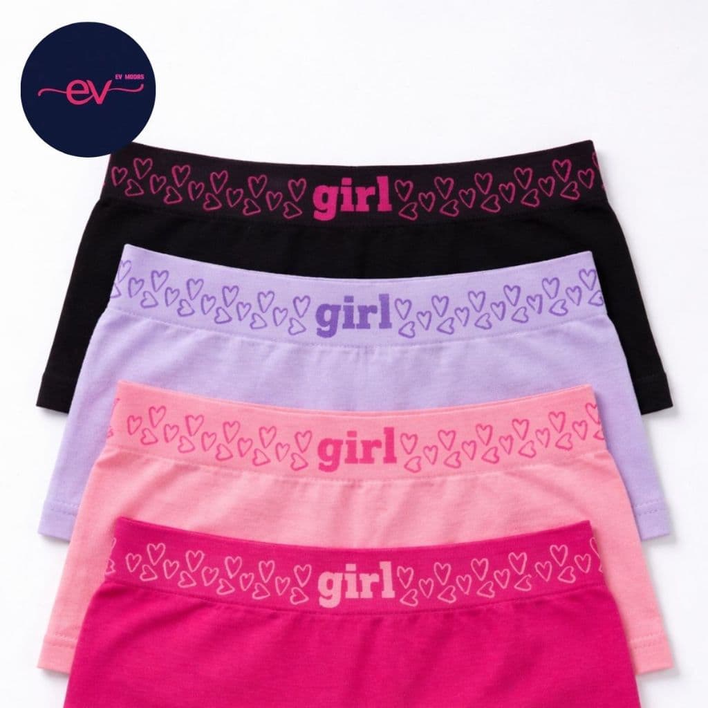 Kit Calcinhas Microfibra Box Menina Shortinho Criança Infantil Estampada Elastano 0 a 14 anos