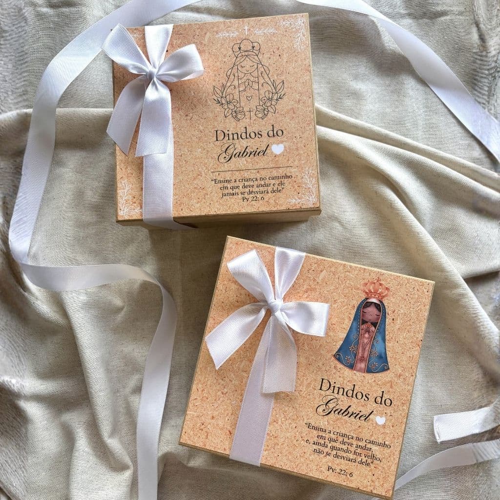 Caixa Convite para Padrinhos de Batismo MDF
