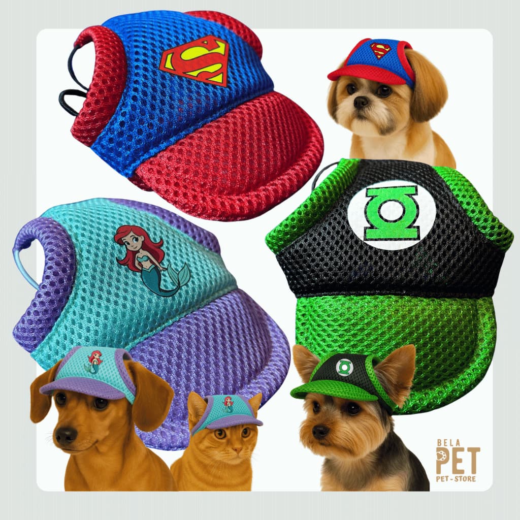 Boné Para Cachorro e Gato - Boné Pet - Personagens - Várias cores e modelos