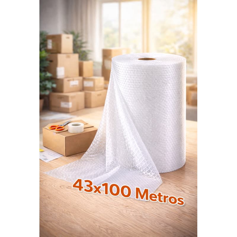 Plástico Bolha Bobina 100 Metros 43x100 - Embale Com Segurança