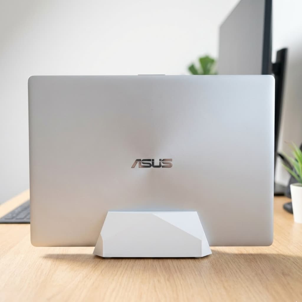 Suporte Vertical para Notebook Estilo Minimalista | Organização, Estilo e Estabilidade na Sua Mesa