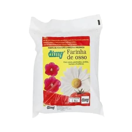 Farinha de Osso Dimy 5kg – Fertilizante Natural Rico em Fósforo e Cálcio para Plantas e Hortas