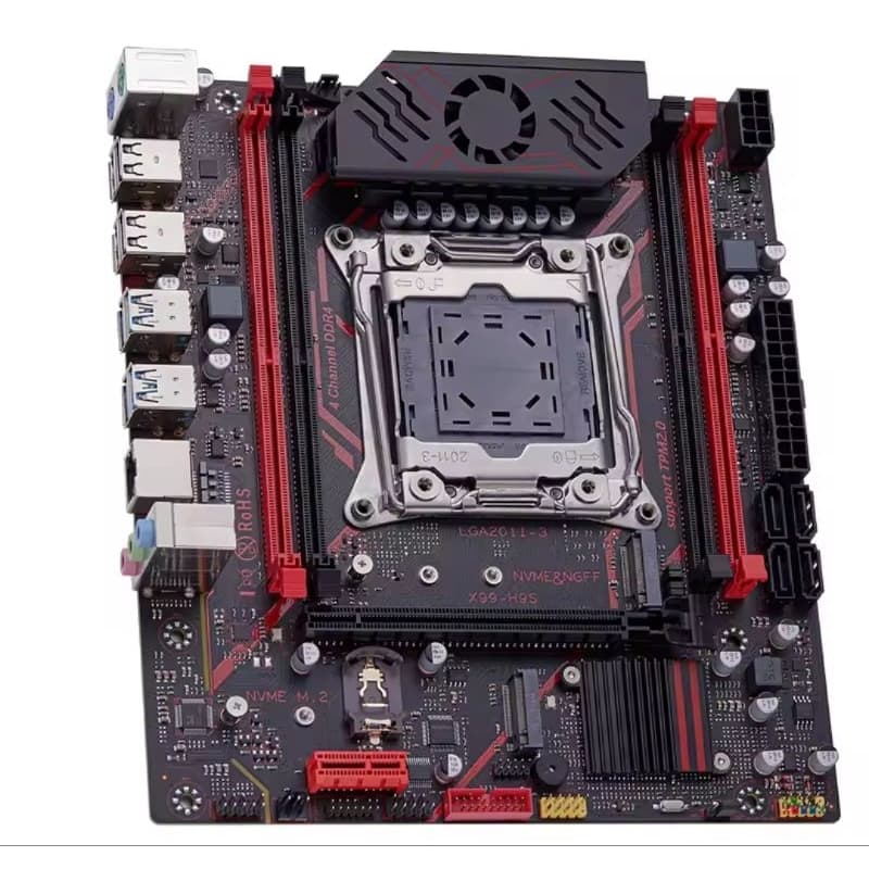 Placa Mãe QIYIDA X99 D4 Slot M.2, Suporte X99 C612Chip, Memória DDR4, SATA 3.0, USB 3.0, PCI16X, LGA 2011, 3