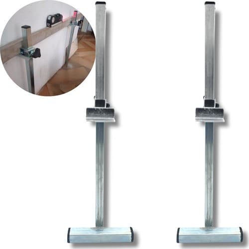 Suporte 55cm Aço P/ Régua De Pedreiro Para Azulejista - BASE QUADRADA