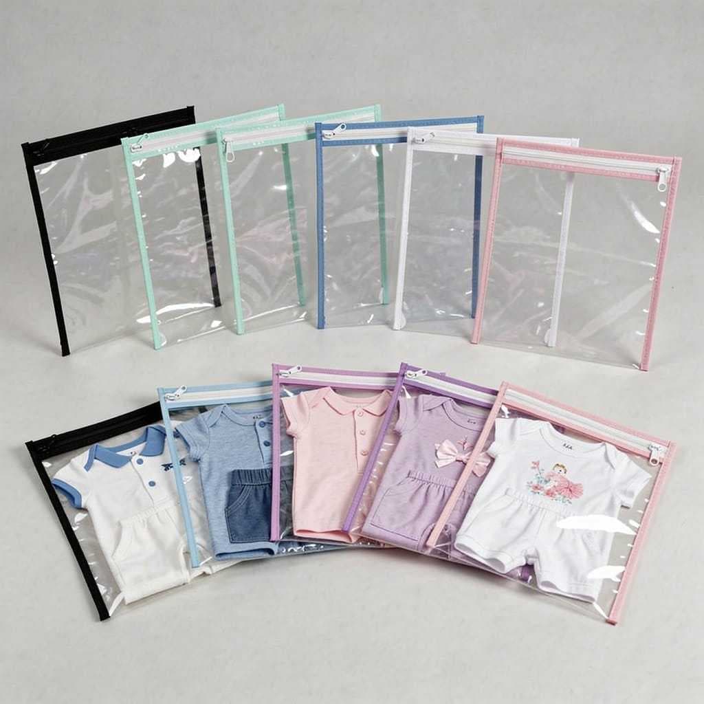 Kit 5 Saquinhos Maternidade Multiuso Organizador Envelope com Zíper