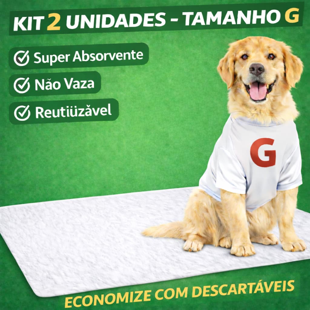 2 UN Tapete Higiênico Lavável 60x80 Econômico Para Pets  Animais Grandes