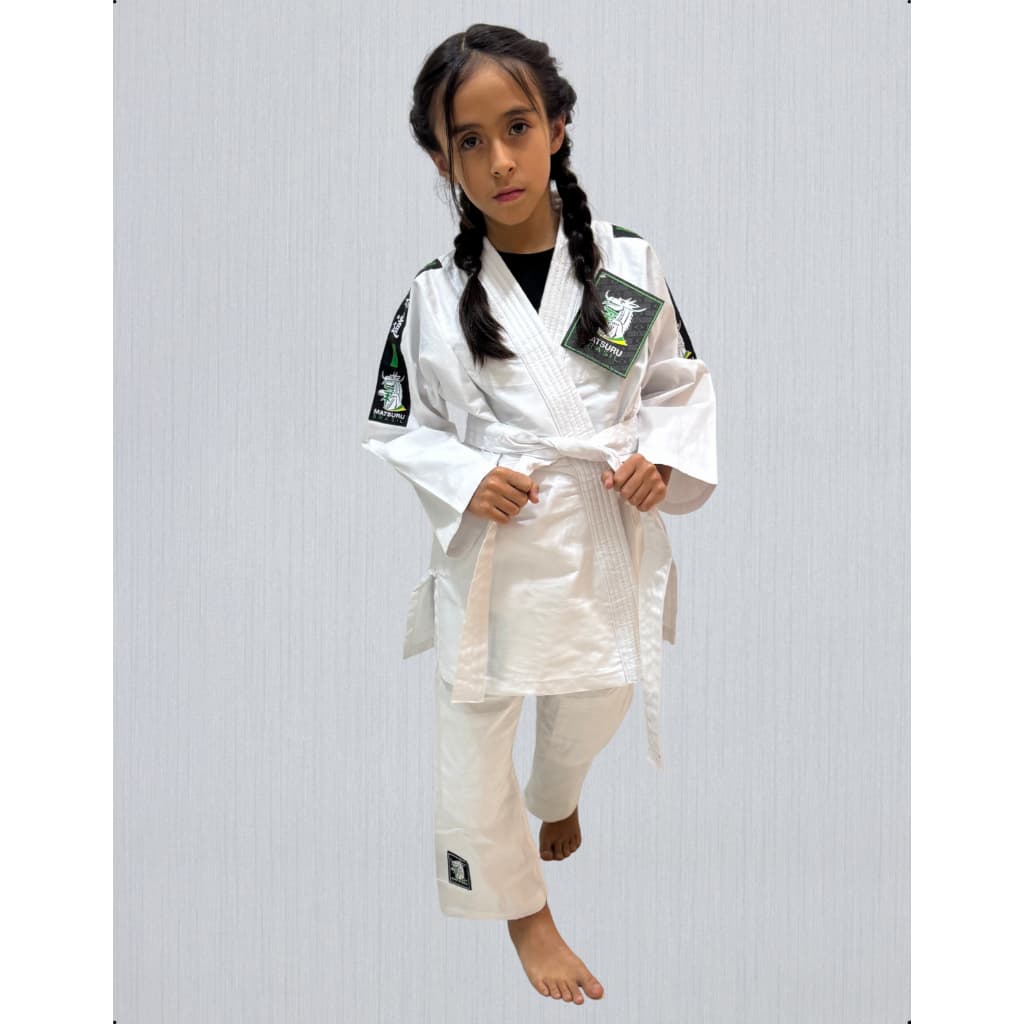 Kimono Matsuru Infantil Start Iniciante Para Artes Marciais Branco Com Faixa