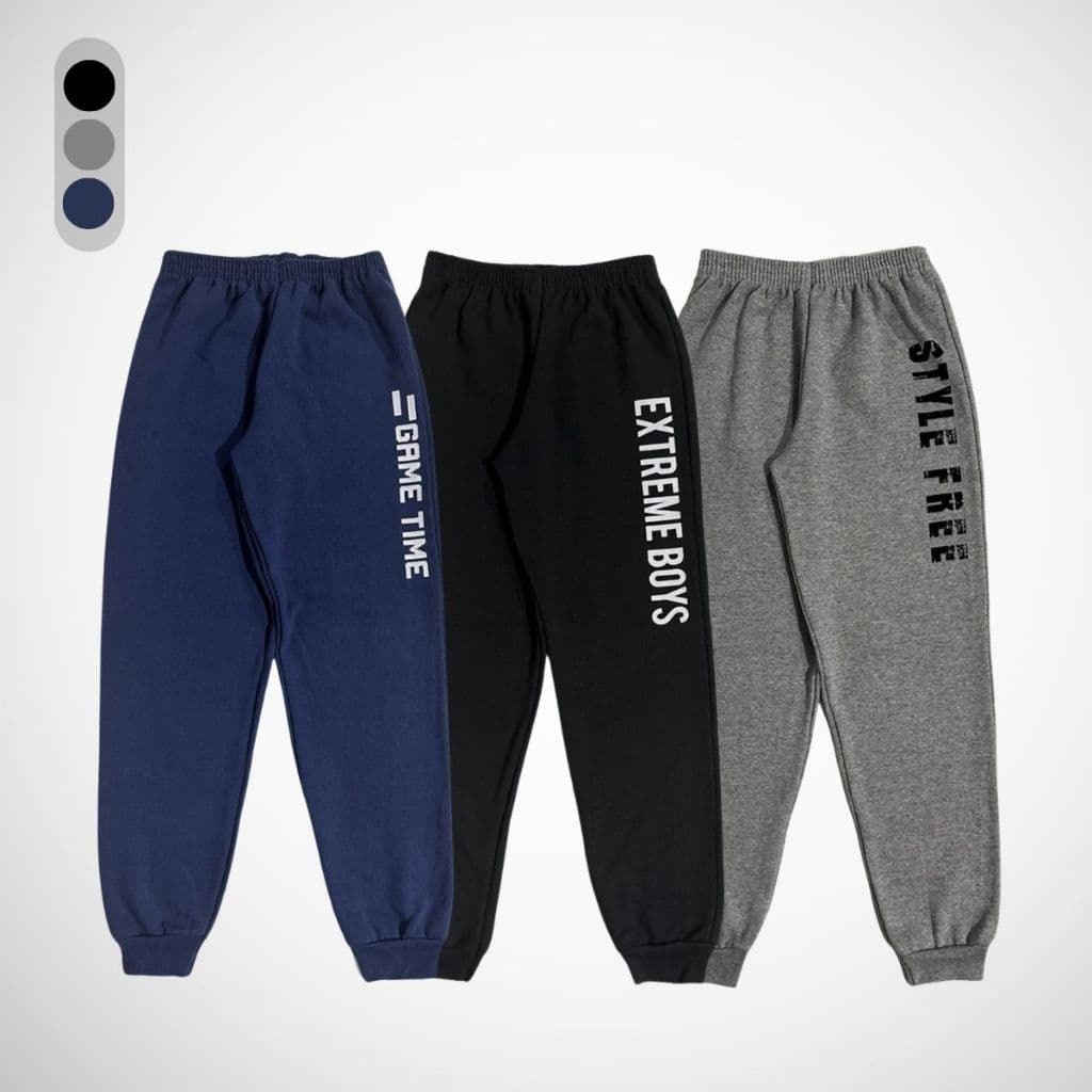 Kit 3 Calças Infantil Menino Moletom Masculino Roupas Infantis