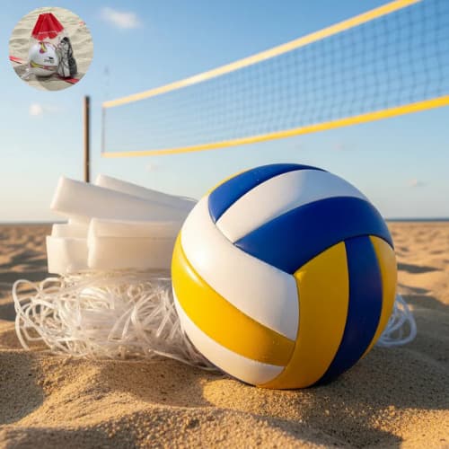 Kit Volei Lazer Completo Bola Volei +  Rede + Mochila Voleibol Biribol Quadra Campo Praia Piscina