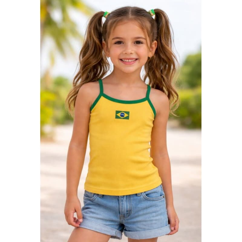 KIT Com 3 Blusinhas Infantil Super Confortável Copa Brasil Tamanhos 2 ao 12