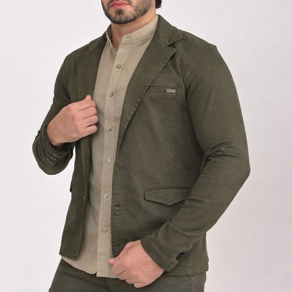 Blazer Masculino Slim Alfaiataria Sarja Acetinada Elastano Esporte Fino Premium 2 Botões Corte Italiano Social Elegante