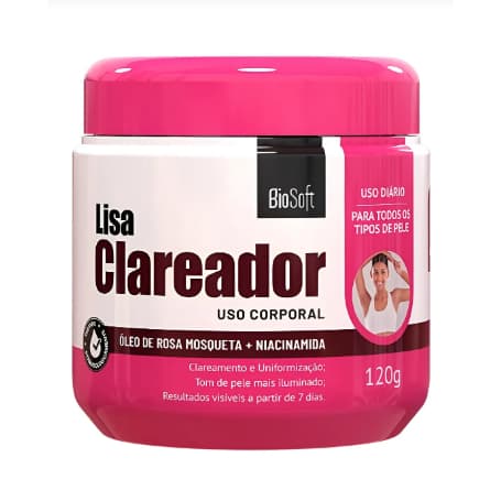 Creme Lisa Clareador Rosa Mosqueta 120g - Softhair