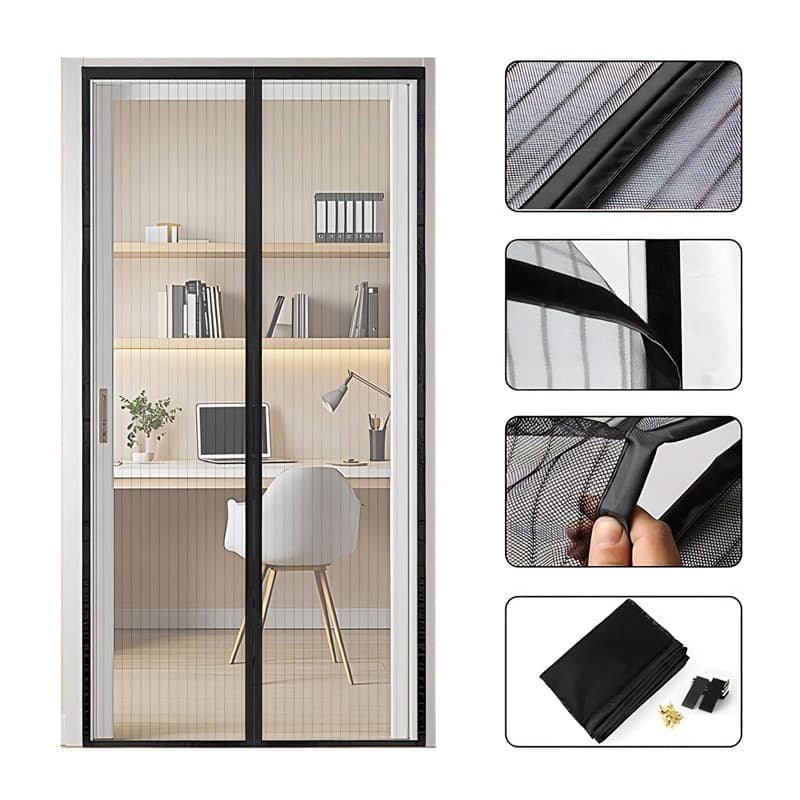 Cortina Mosquiteiro Magnética para Porta - Vedação Perfeita Contra Dengue e Insetos, 80cm/90cm/100cm