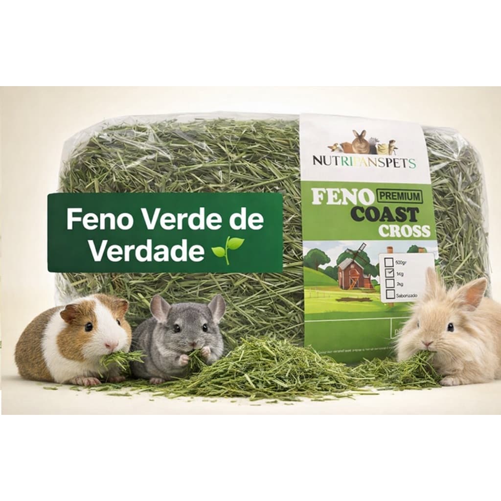 Feno NUTRIPANSPETS  Coast Croos Coelhos Porquinho India Chinchilas