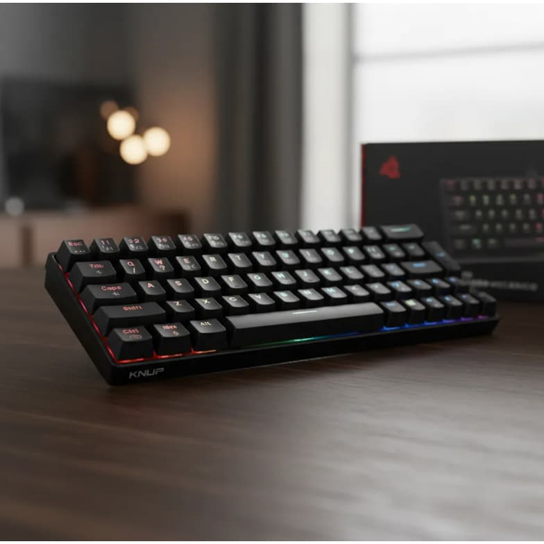 Teclado mecânico projetado para jogadores, switch azul 60% T61 M8701 M6101 azul/vermelho LEY-2080