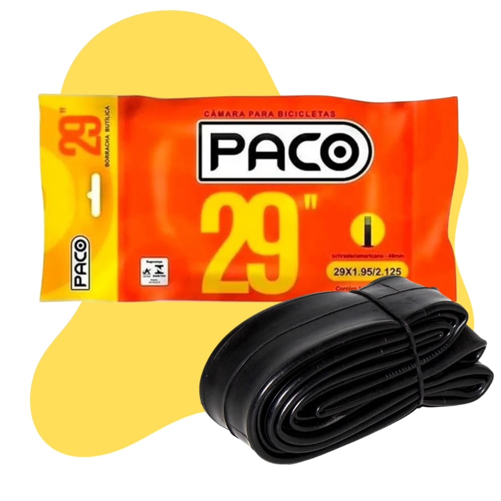 Câmara Ar Bicicleta 29 X 1.95/2.125 Bico Grosso Mtb Paco