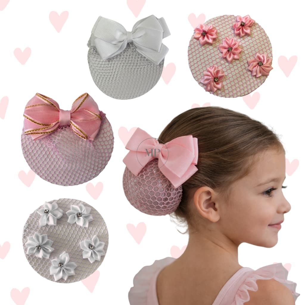 Redinha Laço Flor Coque Ballet Bailarina Meninas