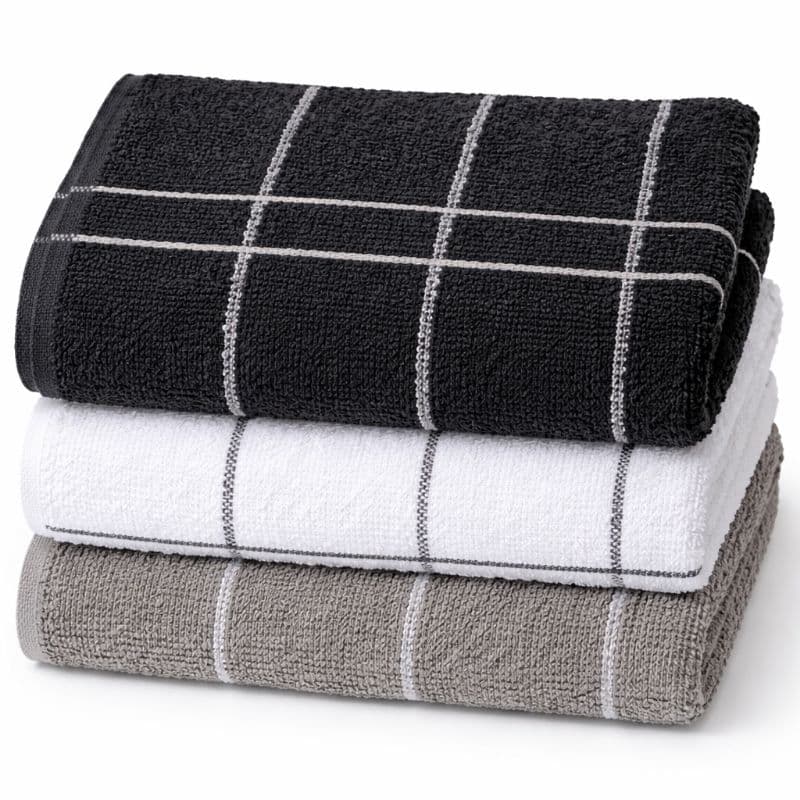 Kit 3 panos de Copa Atoalhados Xadrez 45x65cm 100% Algodão Panos de Prato