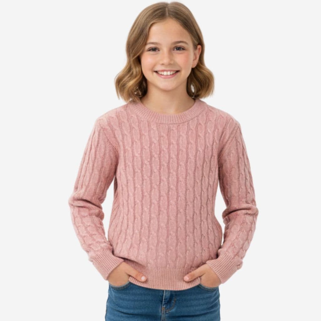 Sueter Blusa de tricô infantil feminina tranças kids teen inverno