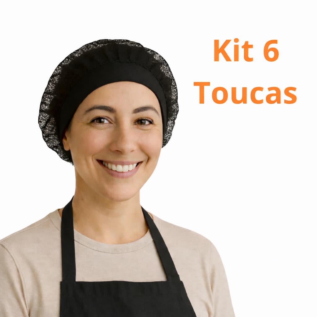 kit 6 toucas telinha unisex cozinha bar lanchonete hotel manipulação de alimentos higiene segurança confortável