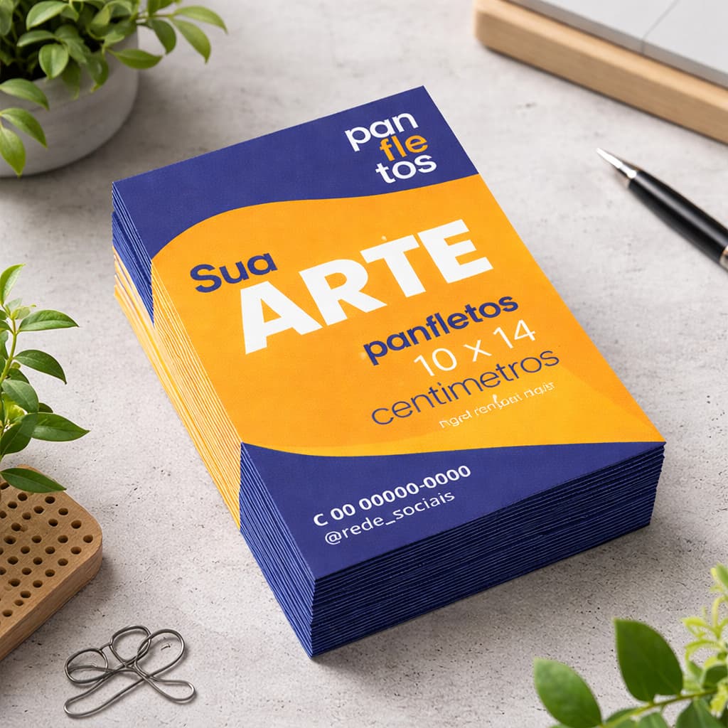 PANFLETOS PERSONALIZADOS 10 X 14cm - COUCHÊ 115 grs