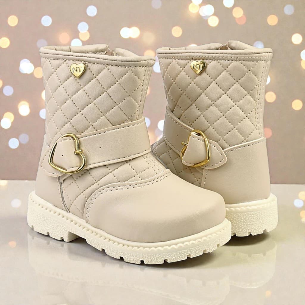 Bota Infantil Feminina Coturno Confortável Tratorado Menina Para Inverno Promoção Original