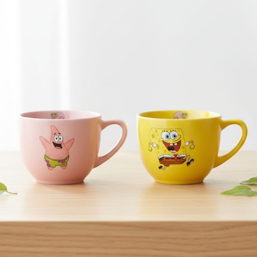 Caneca do Bob Esponja, Presentes Criativos, Geek, Colecionáveis, kit 2 canecas 170ml