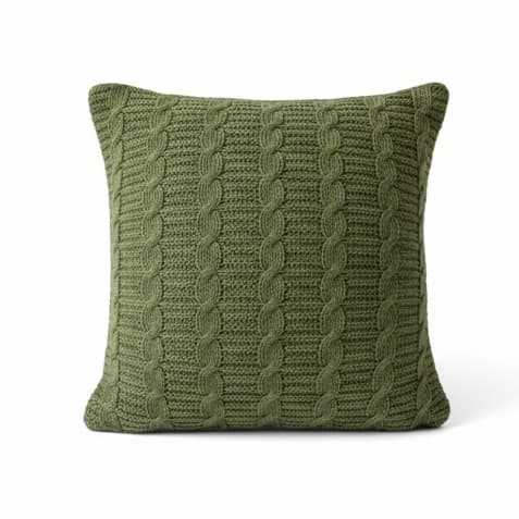 Capa Almofada Tricô Trança 45x45 Luxo Decorativa Macia Sofá Cama Premium Conforto Sala Moderna FI