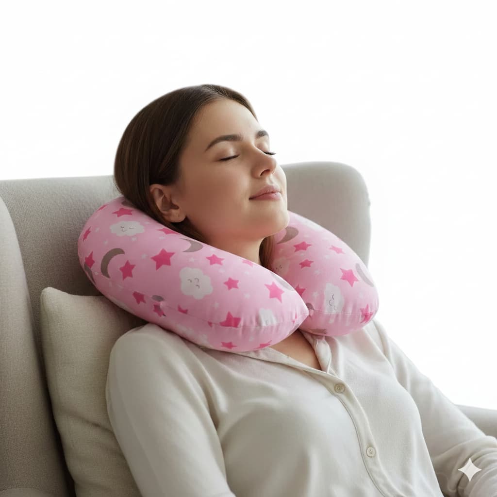 Almofada de Pescoço/Travesseiro de Viagem Anatômico