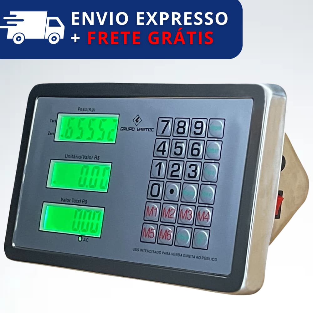 Indicador digital teclado Aço Inox para balança  bateria regarregavel  110/220V