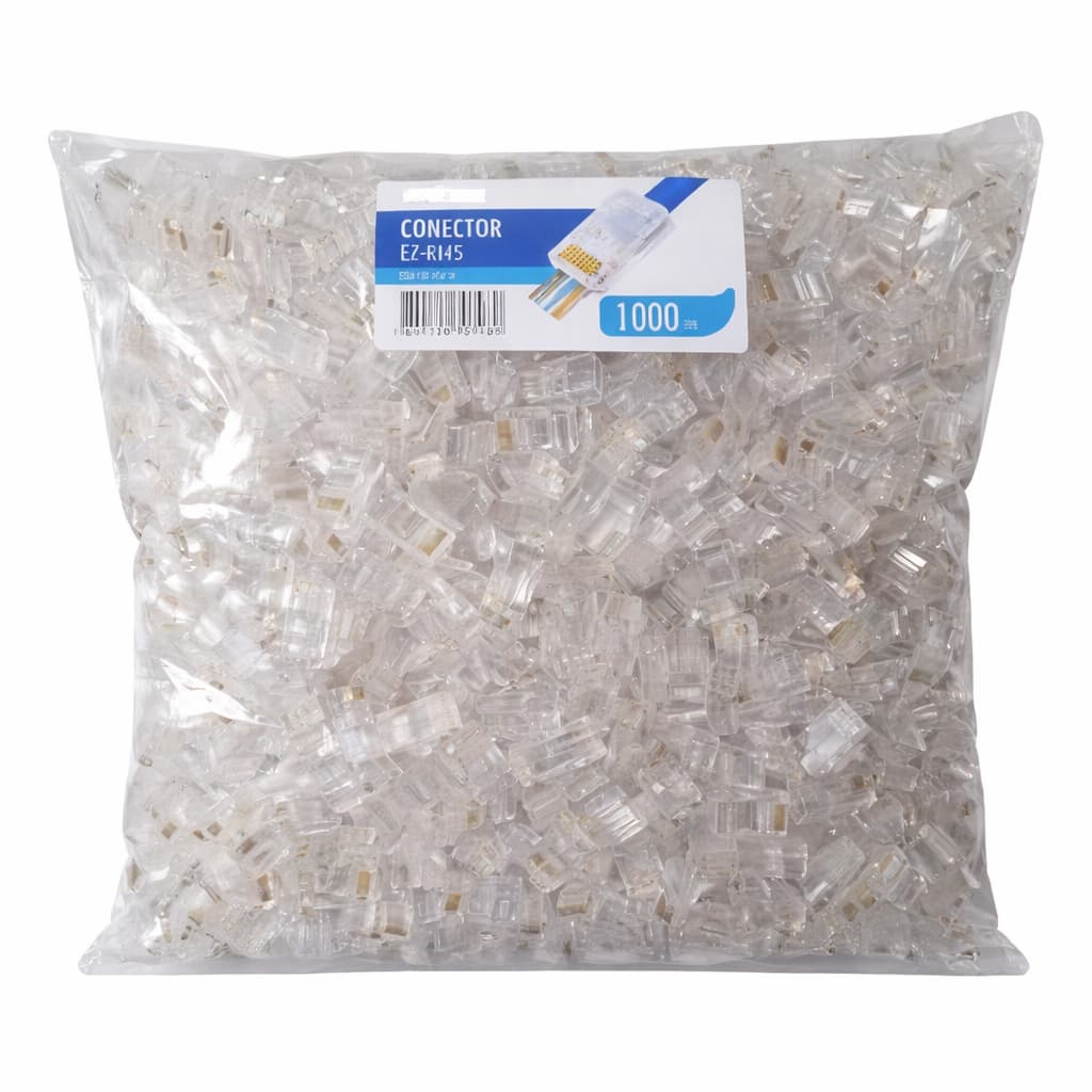 RJ45 CAT5/6 Vazado EZ Crimpagem Fácil 8P8C Conector Rede Profissional