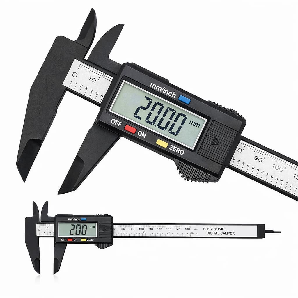 Paquímetro Digital 150mm Fibra de Carbono LCD Eletrônico Profissional mm/Polegada