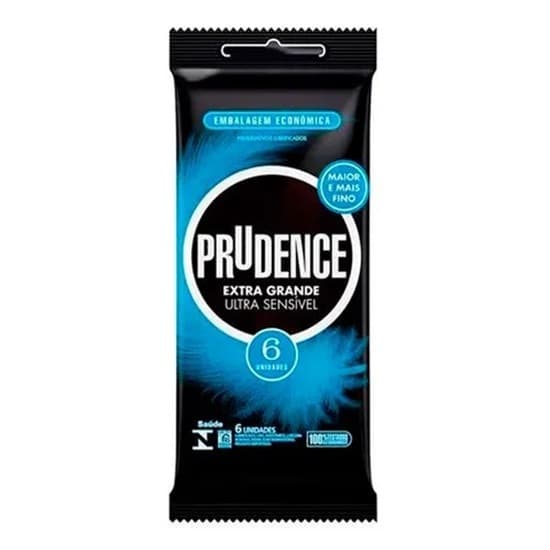 Preservativo Prudence Extra Grande Ultra Sensível 6 Unidades