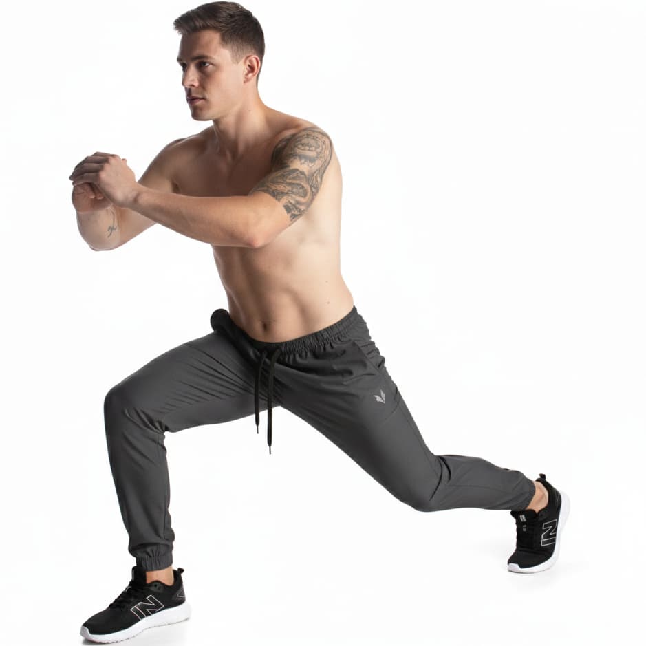 Calça Masculina Tactel ideal para Academia com Elastano e Elástico no Punho Logo Refletivo