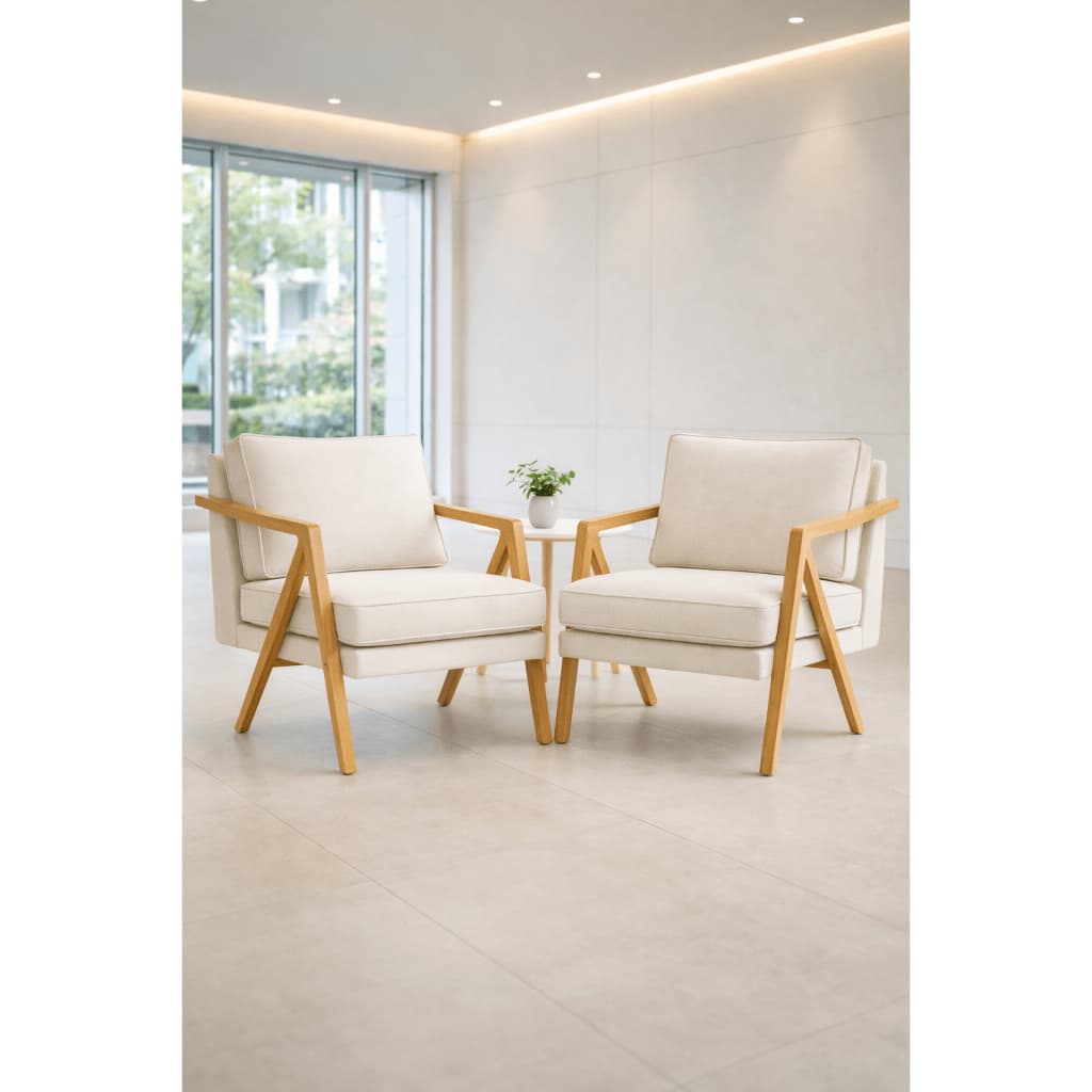 Kit 2 Poltronas Modernas Estofadas Design Sofisticado Luxo