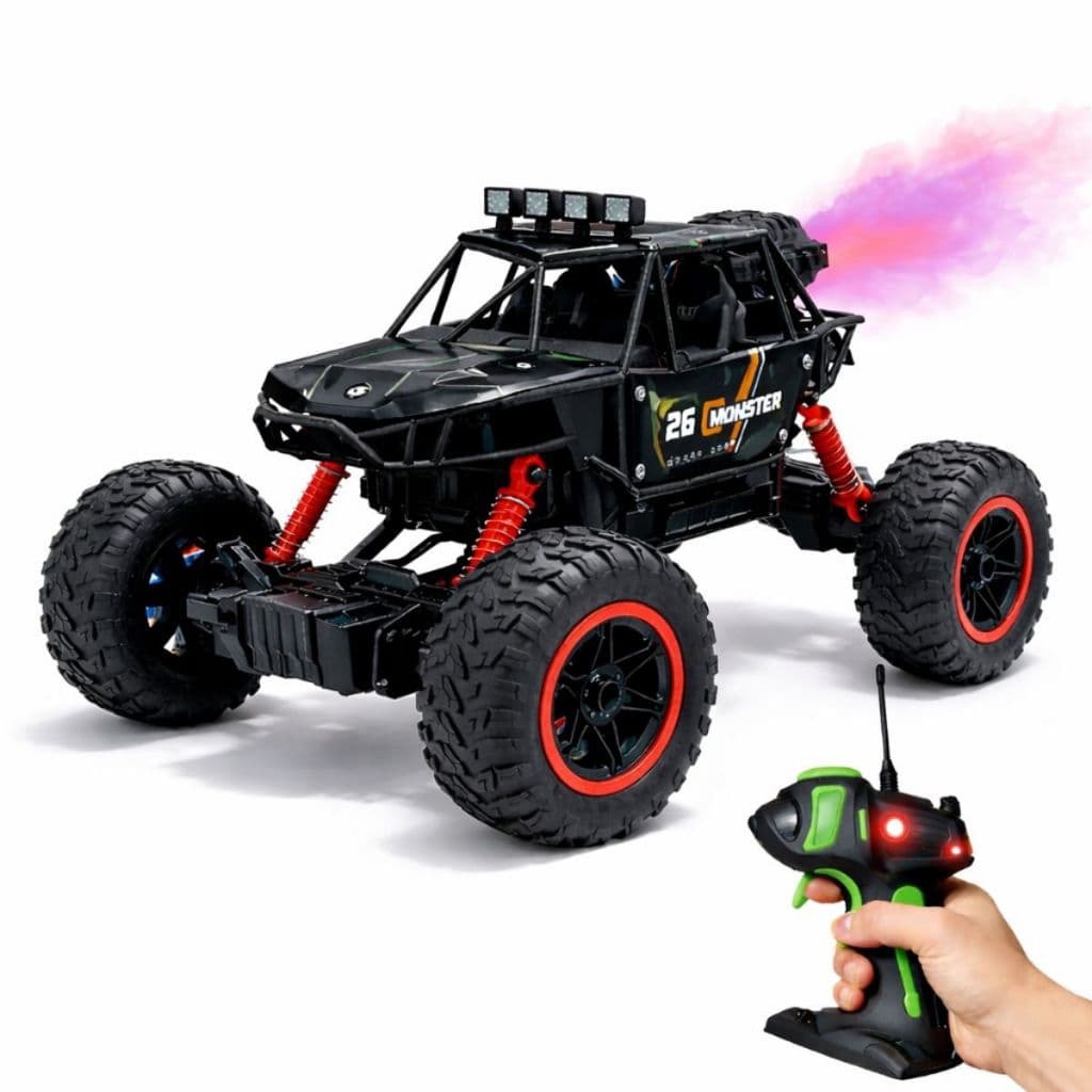 Carrinho Controle Remoto Jeep 4x4 Recarregável Solta Fumaça