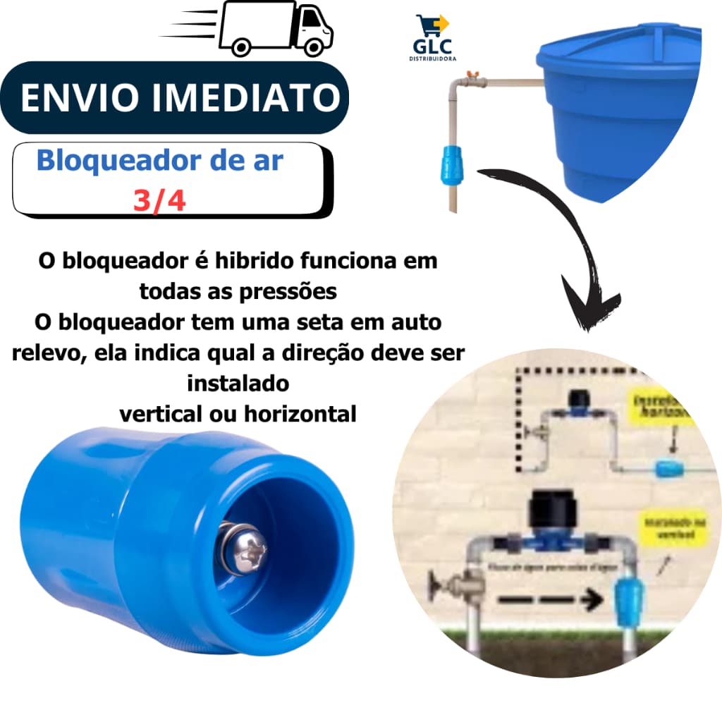 Bloqueador De Ar 3/4 Azul