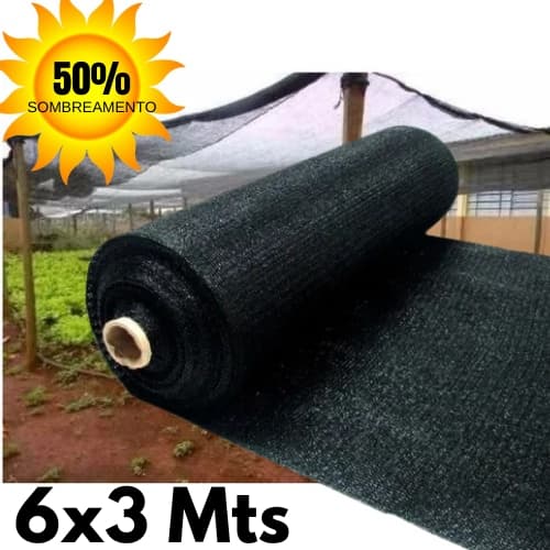 Sombrite 50% 6x3 Metros para Horta Jardim Orquidário Estufa Viveiro Proteção UV Alta Resistência