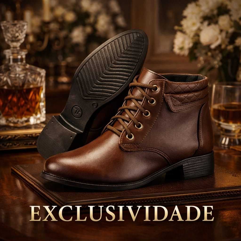 Botinha Femenina Coturno Caramelo e Preto Confortável Leve Macia Envio Imediato