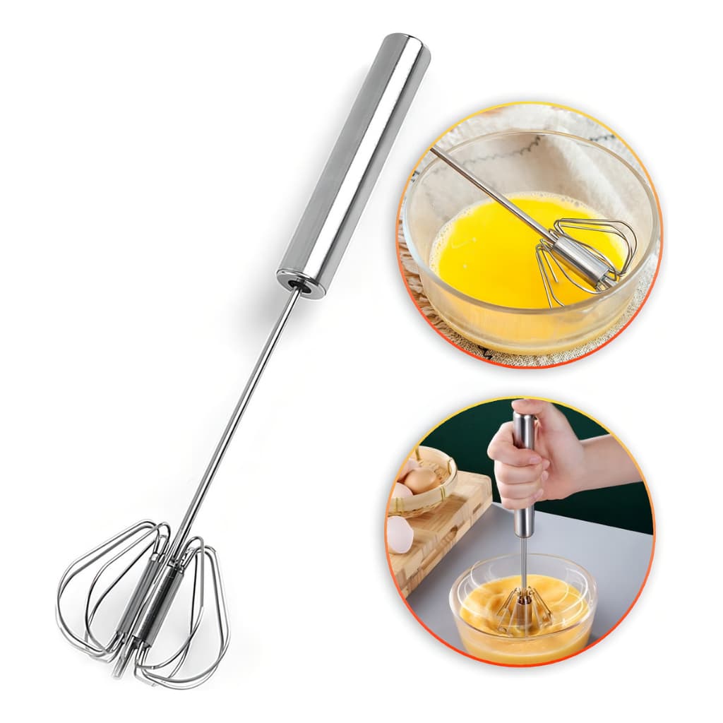 Batedor Misturador De Ovos Mixer Aço Inox Semi Automático