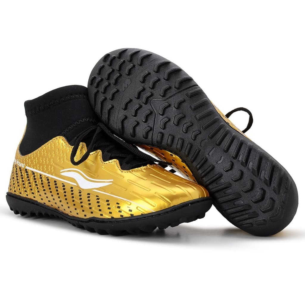 Chuteira Society Sporting Hound Botinha Cano Alto Grama Sintética Antiderrapante Confortável Masculino e Feminino