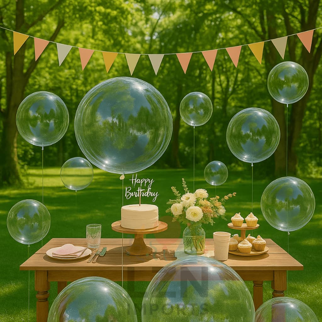Kit 5/10/20/30/40/50 Balão Bubble 24 Polegadas Transparente Cristal 60cm Bolha Bobo Festa Decoração Balões
