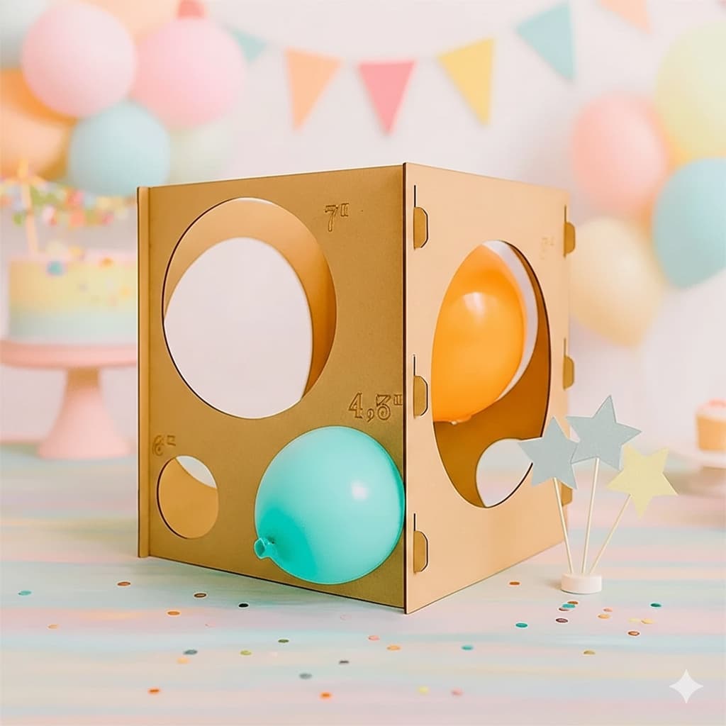 Gabarito Medidor Balões Bexiga MDF Cru Comemorações e Festas