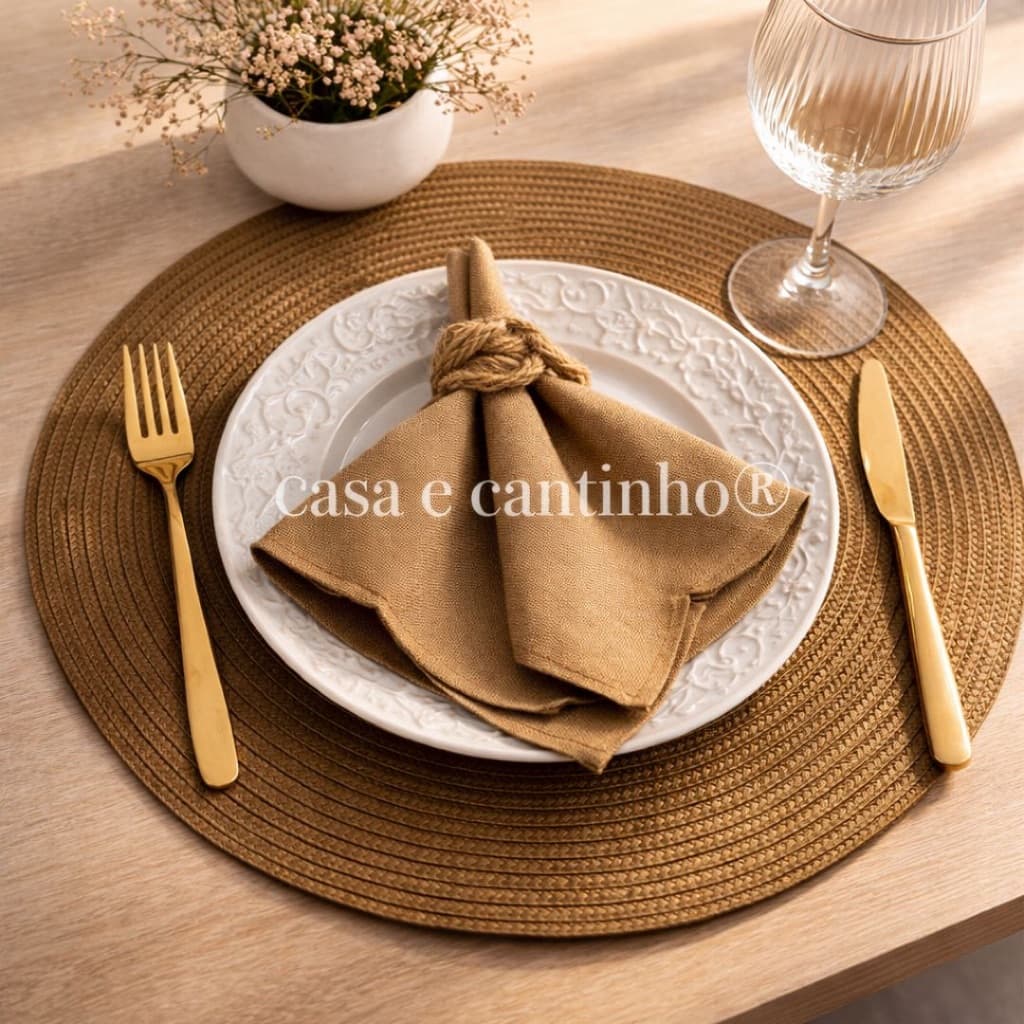 Jogo Americano Redondo 38cm 4 Peças Kit Souplat Mesa Posta Jantar Cozinha Decorada