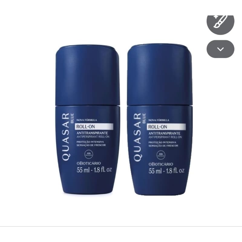 Kit 2 Antitranspirante Desodorante Roll-On Quasar Blue 55ml