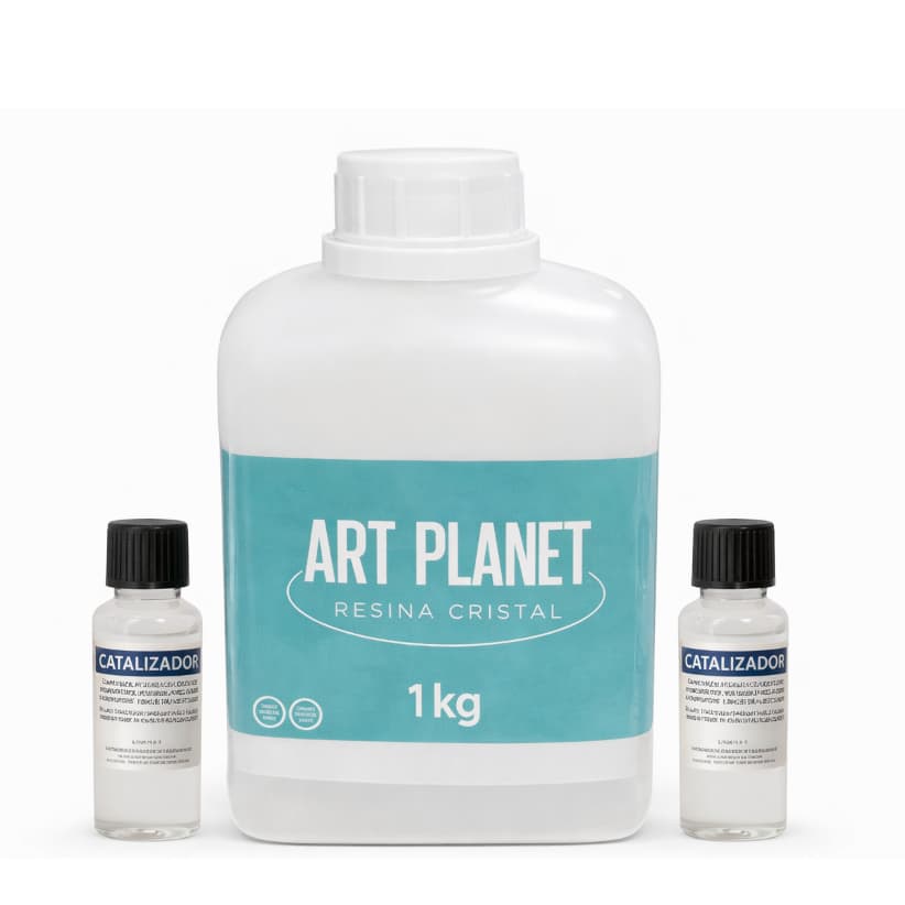 Resina Cristal Rígida Transparente 1KG Para Artesanatos + 2 Catalisadores + Luvas